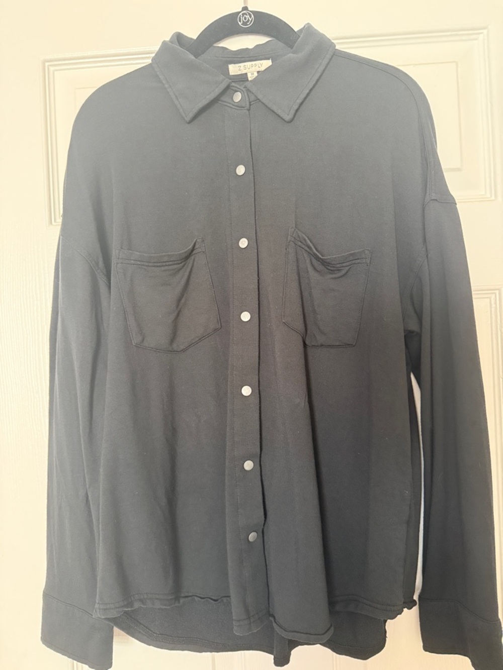 Z Supply Black Casual Button-Down Shirt with Chest Pockets